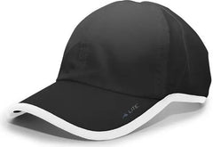 Pacific Headwear 410L Active Cap Hook-and-Loop Cap - Black White - Black White / 7’’ - 7 7/8’’
