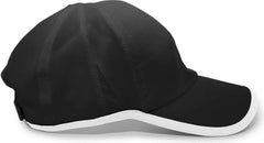 Pacific Headwear 410L Active Cap Hook-and-Loop Cap - Black White - Black White / 7’’ - 7 7/8’’
