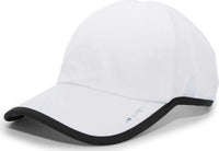 Pacific Headwear 410L Active Cap Hook-and-Loop Cap - White Black - White Black / 7’’ - 7 7/8’’