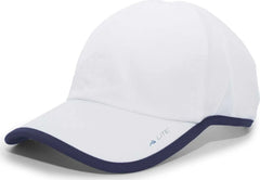 Pacific Headwear 410L Active Cap Hook-and-Loop Cap - White Navy - White Navy / 7’’ - 7 7/8’’