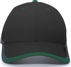 Pacific Headwear 416L Lite Series Hook-And-Loop Adjustable Cap - Black Dark Green - Black Dark Green / 7’’ - 7 7/8’’