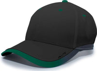 Pacific Headwear 416L Lite Series Hook-And-Loop Adjustable Cap - Black Dark Green - Black Dark Green / 7’’ - 7 7/8’’