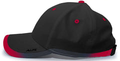 Pacific Headwear 416L Running Cap Hook-and-Loop Cap - Black Red - Black Red / 7’’ - 7 7/8’’