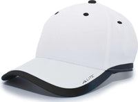 Pacific Headwear 416L Running Cap Hook-and-Loop Cap - White Black - White Black / 7’’ - 7 7/8’’