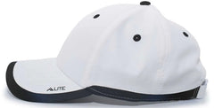 Pacific Headwear 416L Running Cap Hook-and-Loop Cap - White Black - White Black / 7’’ - 7 7/8’’