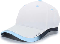 Pacific Headwear 416L Running Cap Hook-and-Loop Cap - White Columbia Blue - White Columbia Blue / 7’’ - 7 7/8’’