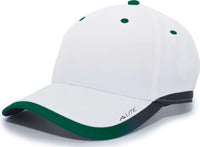 Pacific Headwear 416L Running Cap Hook-and-Loop Cap - White Dark Green - White Forest / 7’’ - 7 7/8’’