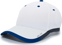 Pacific Headwear 416L Running Cap Hook-and-Loop Cap - White Navy - White Navy / 7’’ - 7 7/8’’