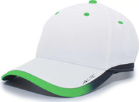 Pacific Headwear 416L Running Cap Hook-and-Loop Cap - White Neon Green - White Green / 7’’ - 7 7/8’’