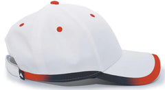 Pacific Headwear 416L Running Cap Hook-and-Loop Cap - White Orange - White Orange / 7’’ - 7 7/8’’