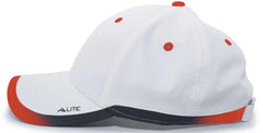Pacific Headwear 416L Running Cap Hook-and-Loop Cap - White Orange - White Orange / 7’’ - 7 7/8’’