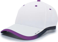 Pacific Headwear 416L Running Cap Hook-and-Loop Cap - White Purple - White Purple / 7’’ - 7 7/8’’