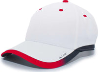 Pacific Headwear 416L Running Cap Hook-and-Loop Cap - White Red - White Red / 7’’ - 7 7/8’’