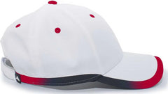 Pacific Headwear 416L Running Cap Hook-and-Loop Cap - White Red - White Red / 7’’ - 7 7/8’’