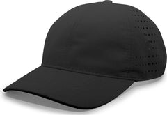 Pacific Headwear 425L Lite Series Perforated Cap - Black - Black / 7’’ - 7 7/8’’