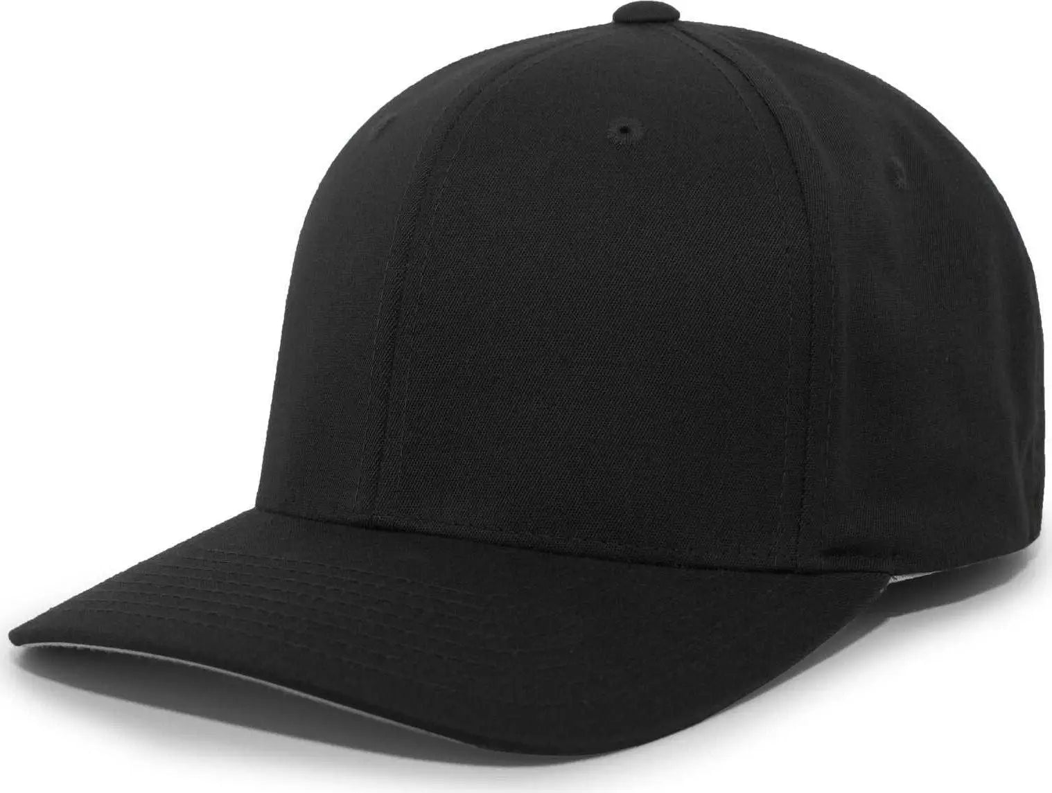 Pacific Headwear 430C Cotton-Poly Flexfit Cap - Black - Black / 6 1/2’’ - 7’’