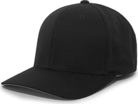 Pacific Headwear 430C Cotton-Poly Flexfit Cap - Black - Black / 6 1/2’’ - 7’’