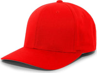Pacific Headwear 430C Cotton-Poly Flexfit Cap - Red - Red / 6 1/2’’ - 7’’