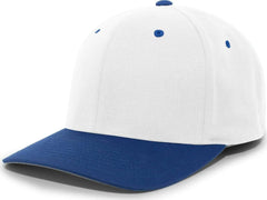 Pacific Headwear 430C Cotton-Poly Flexfit Cap - White Royal - White Royal / 6 1/2’’ - 7’’