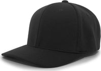 Pacific Headwear 487F P-Tec Performance Flexfit Cap - Black - Black / 6 7/8’’ - 7 3/8’’