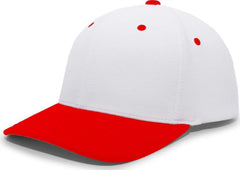 Pacific Headwear 498F M2 Performance Flexfit Cap - White Red - White Red / 6 1/2’’ - 7’’