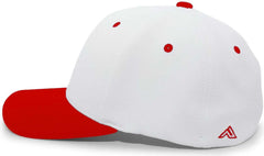 Pacific Headwear 498F M2 Performance Flexfit Cap - White Red
