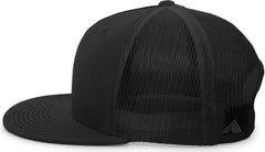 Pacific Headwear 4D3 D-Series Trucker Snapback Cap - Black - Black / 7’’ - 7 7/8’’