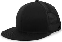 Pacific Headwear 4D3 D-Series Trucker Snapback Cap - Black - Black / 7’’ - 7 7/8’’