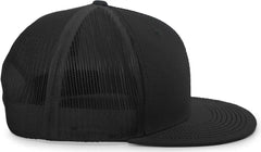 Pacific Headwear 4D3 D-Series Trucker Snapback Cap - Black - Black / 7’’ - 7 7/8’’