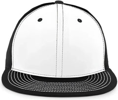 Pacific Headwear 4D3 D-Series Trucker Snapback Cap - White Black Black - White Black Black / 7’’ - 7 7/8’’