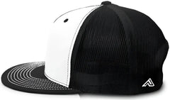 Pacific Headwear 4D3 D-Series Trucker Snapback Cap - White Black Black - White Black Black / 7’’ - 7 7/8’’
