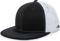 Pacific Headwear 4D3 Trucker D-Series Snapback Cap - Black White - Black White / 7’’ - 7 7/8’’