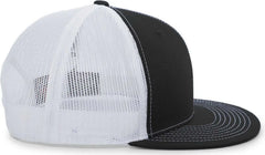 Pacific Headwear 4D3 Trucker D-Series Snapback Cap - Black White - Black White / 7’’ - 7 7/8’’