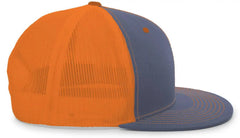 Pacific Headwear 4D3 Trucker D-Series Snapback Cap - Graphite Neon Orange - Dark Gray Orange / 7’’ - 7 7/8’’