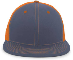 Pacific Headwear 4D3 Trucker D-Series Snapback Cap - Graphite Neon Orange - Dark Gray Orange / 7’’ - 7 7/8’’