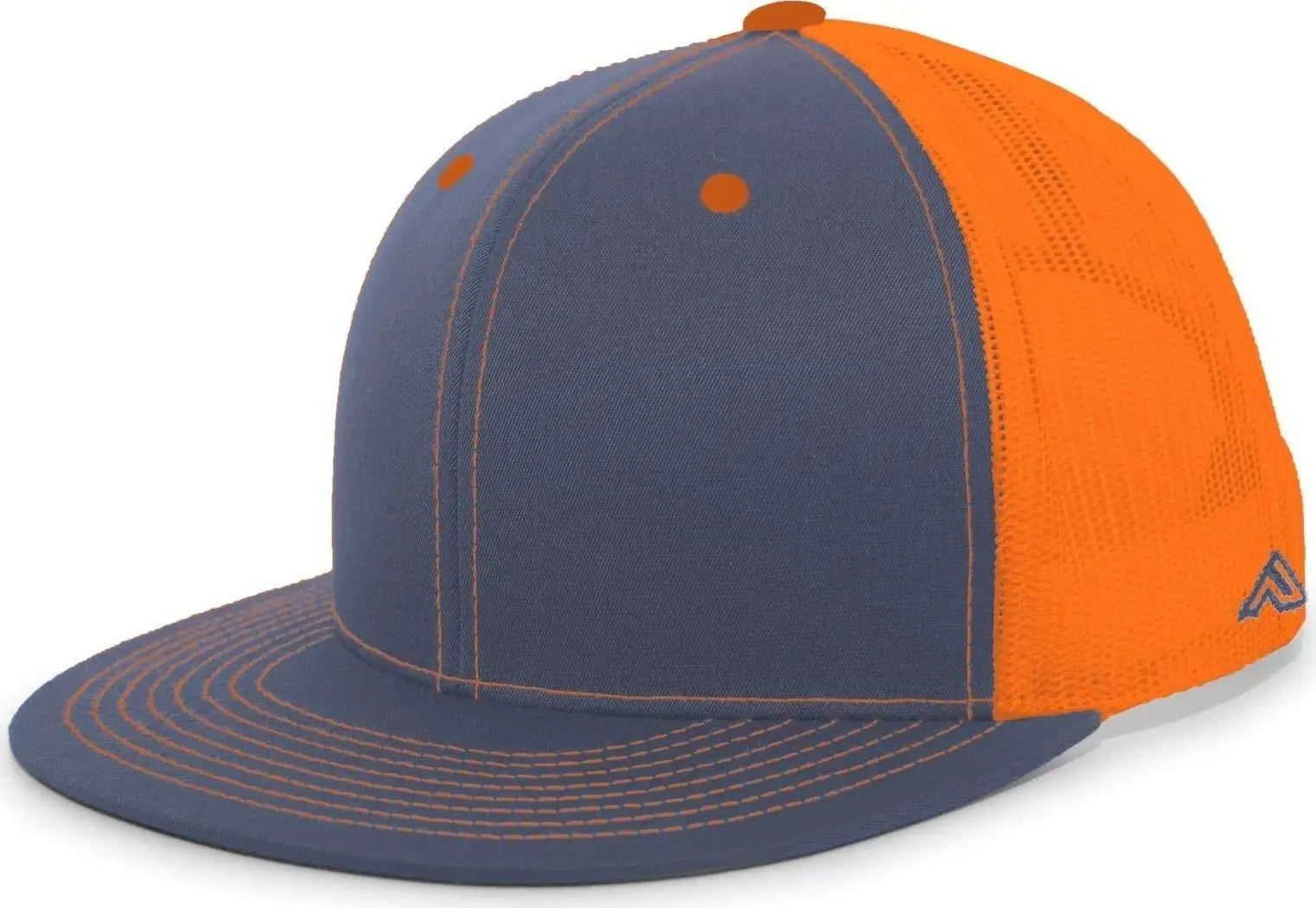 Pacific Headwear 4D3 Trucker D-Series Snapback Cap - Graphite Neon Orange - Dark Gray Orange / 7’’ - 7 7/8’’