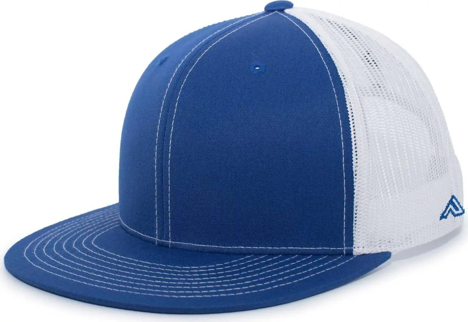 Pacific Headwear 4D3 Trucker D-Series Snapback Cap - Royal White - Royal White / 7’’ - 7 7/8’’