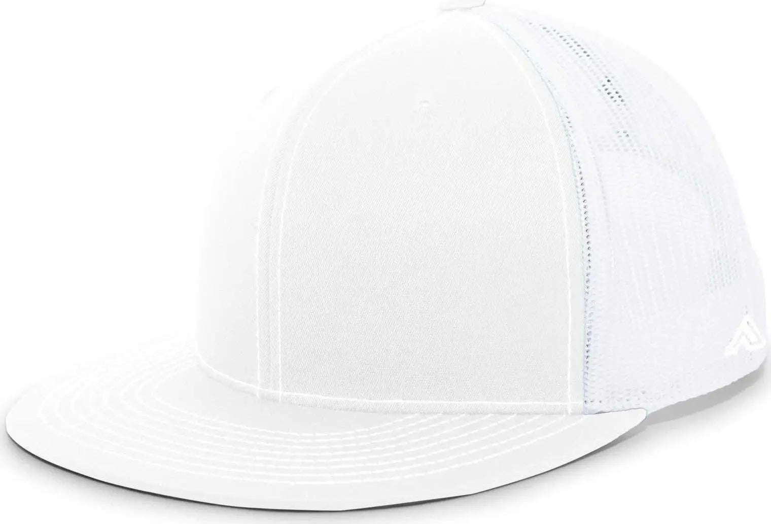 Pacific Headwear 4D3 Trucker D-Series Snapback Cap - White White - White White / 7’’ - 7 7/8’’