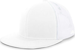 Pacific Headwear 4D3 Trucker D-Series Snapback Cap - White White - White White / 7’’ - 7 7/8’’