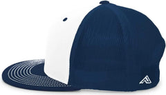 Pacific Headwear 4D3 Trucker D-Series Snapback Cap - White Navy - White Navy / 7’’ - 7 7/8’’