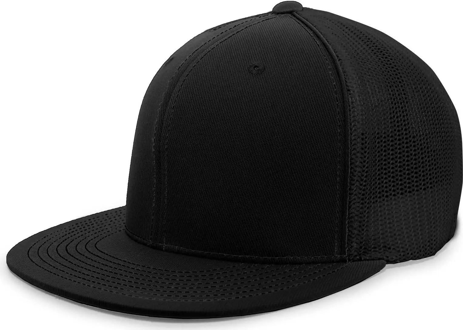 Pacific Headwear 4D5 D-Series Trucker Flexfit Cap - Black Black - Black / 6 3/8’’ - 6 7/8’’
