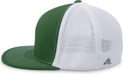 Pacific Headwear 4D5 D-Series Trucker Flexfit Cap - Dark Green White