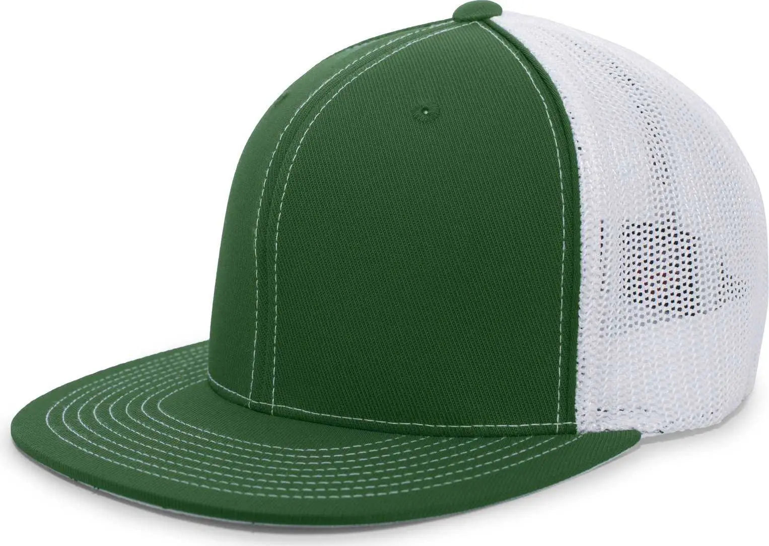 Pacific Headwear 4D5 D-Series Trucker Flexfit Cap - Dark Green White - Forest White / 6 3/8’’ - 6 7/8’’