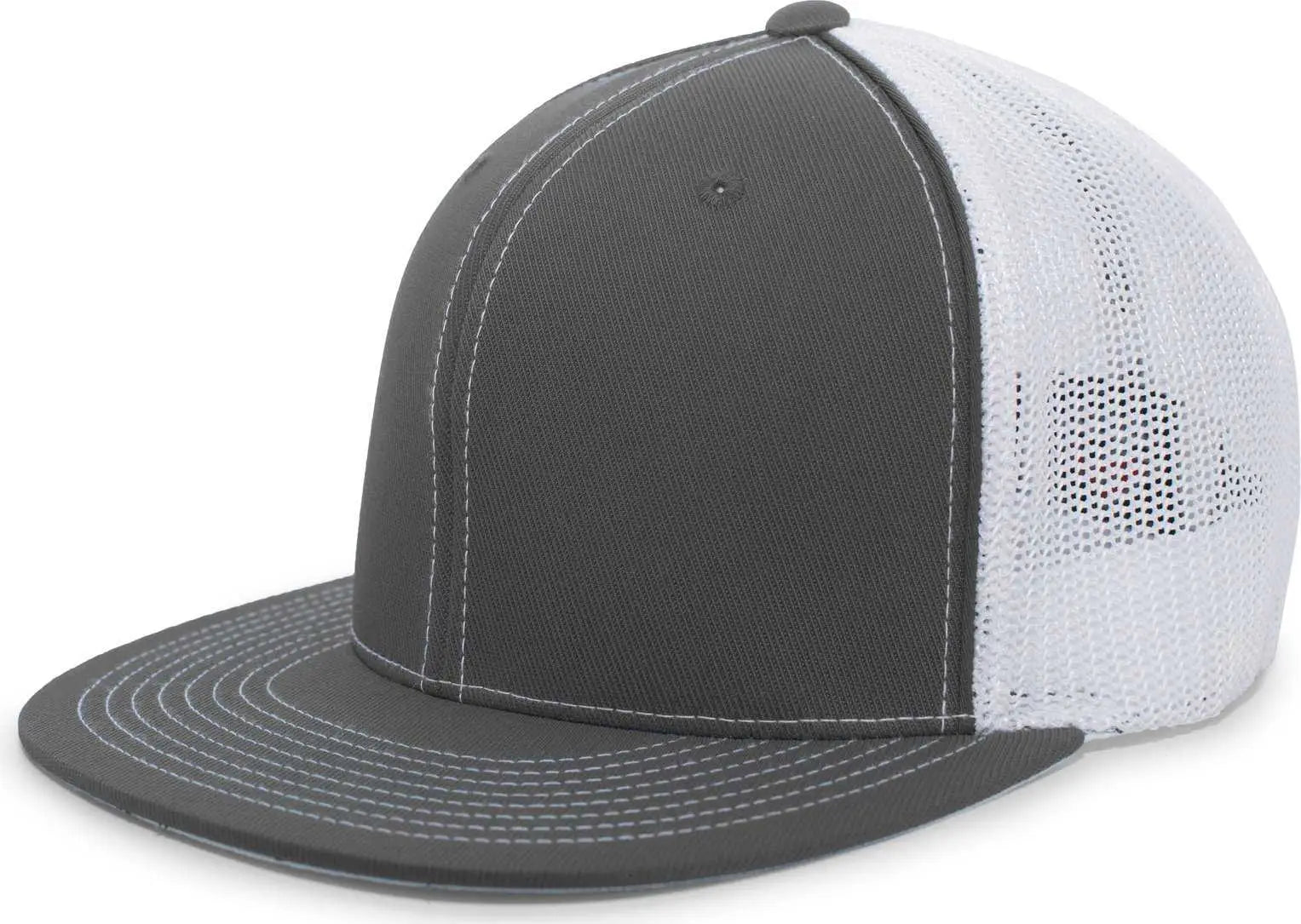 Pacific Headwear 4D5 D-Series Trucker Flexfit Cap - Graphite White - Dark Gray White / 6 3/8’’ - 6 7/8’’
