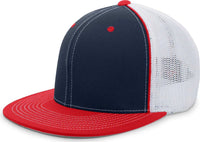 Pacific Headwear 4D5 D-Series Trucker Flexfit Cap - Navy Red - Navy Red / 6 3/8’’ - 6 7/8’’