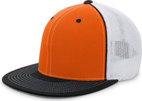 Pacific Headwear 4D5 D-Series Trucker Flexfit Cap - Orange Black - Orange Black / 6 3/8’’ - 6 7/8’’