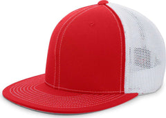 Pacific Headwear 4D5 D-Series Trucker Flexfit Cap - Red White - Red White / 6 3/8’’ - 6 7/8’’