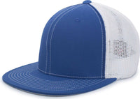 Pacific Headwear 4D5 D-Series Trucker Flexfit Cap - Royal White - Royal White / 6 3/8’’ - 6 7/8’’