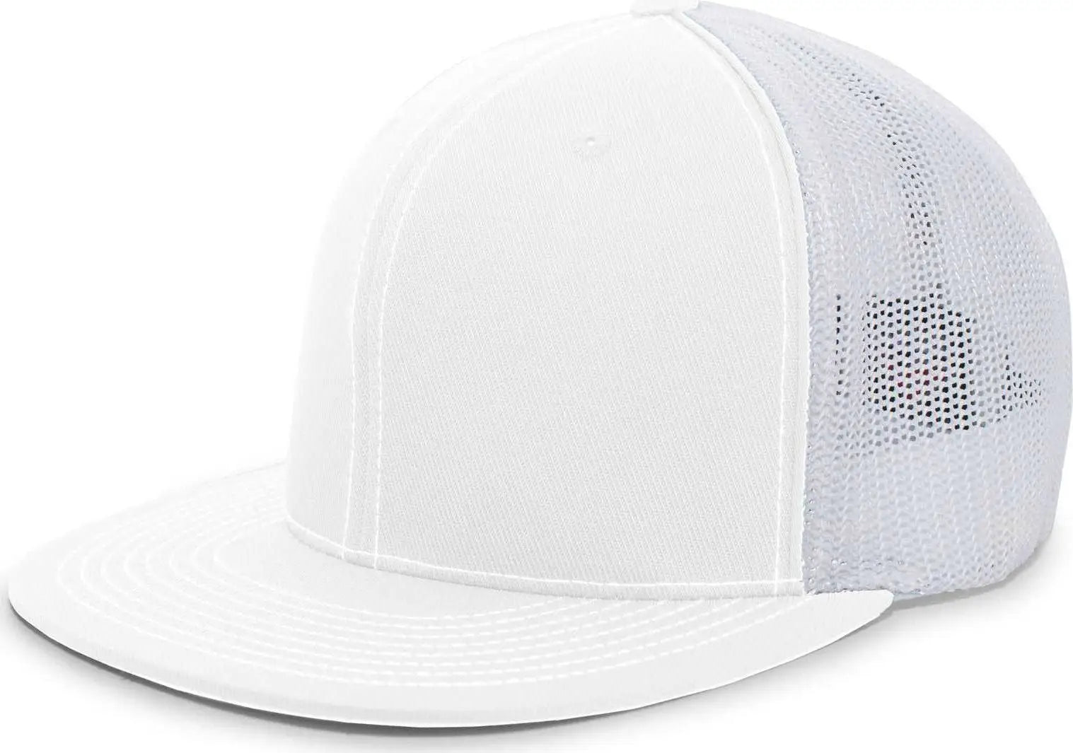 Pacific Headwear 4D5 D-Series Trucker Flexfit Cap - White White - White White / 6 3/8’’ - 6 7/8’’