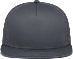 Pacific Headwear 4D7 D-Series 5-Panel Trucker Snapback Cap - Graphite - Graphite / 7’’ - 7 7/8’’